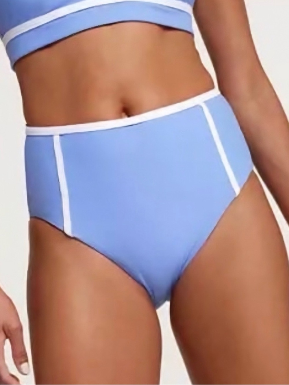 CALIA Swim High Rise Tipping Bikini Bottom Size XS Sky Breeze Tummy Control